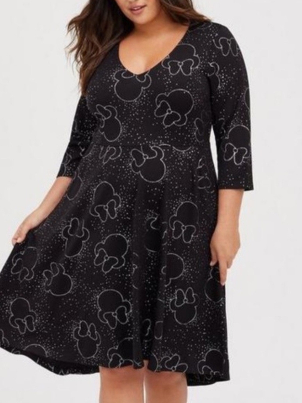 Torrid x Disney "Sparkle & Shine" Minnie Mouse High-Low Skater Dress Size 1